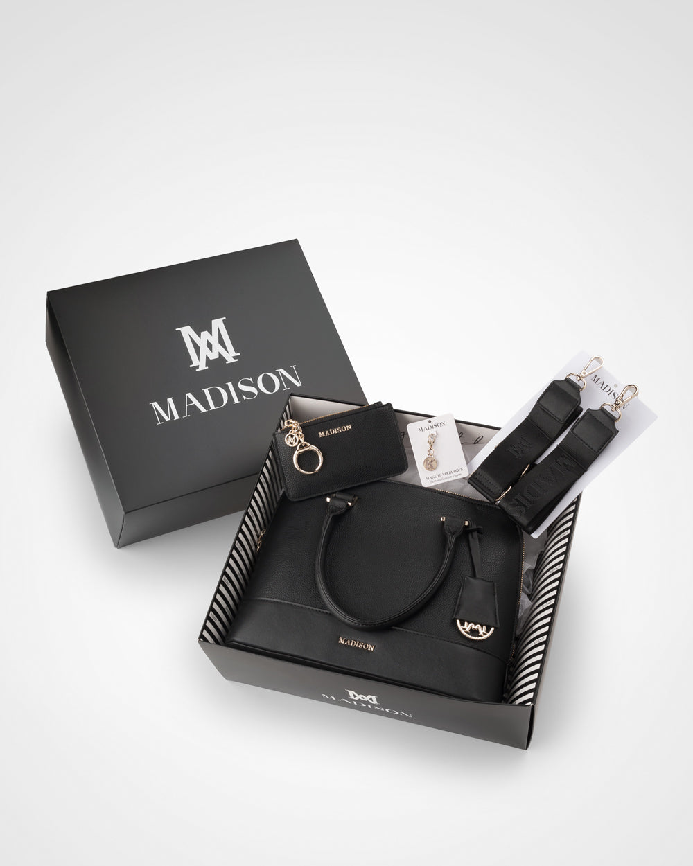 Grace 4 Piece Giftbox - Handbag, Bag Strap, Cardholder & Personalisation Charm-PEROZ Accessories