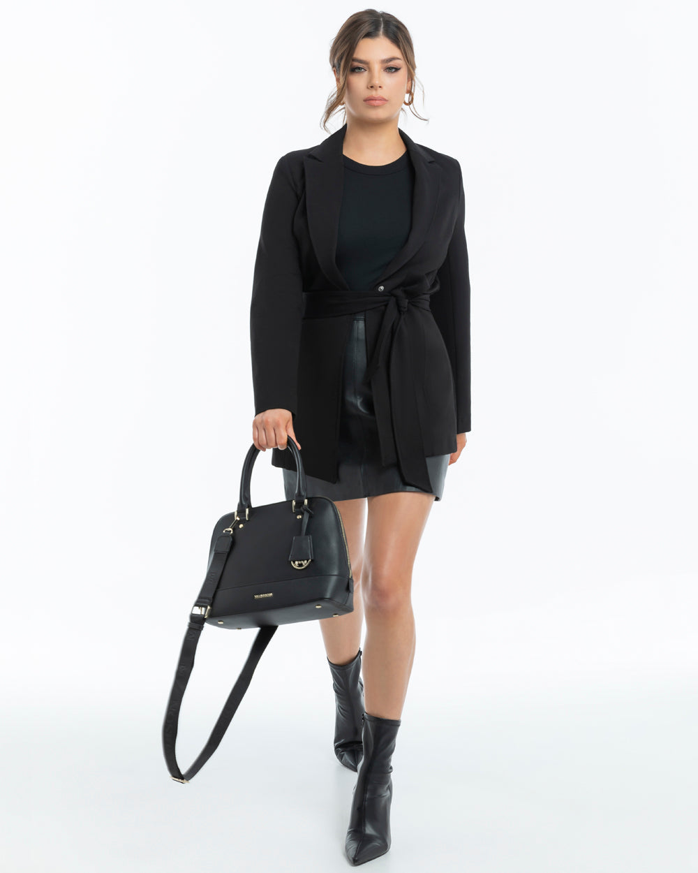 Grace Medium Dome Satchel Bag + Monogram Bag Strap-Satchel Bags-PEROZ Accessories