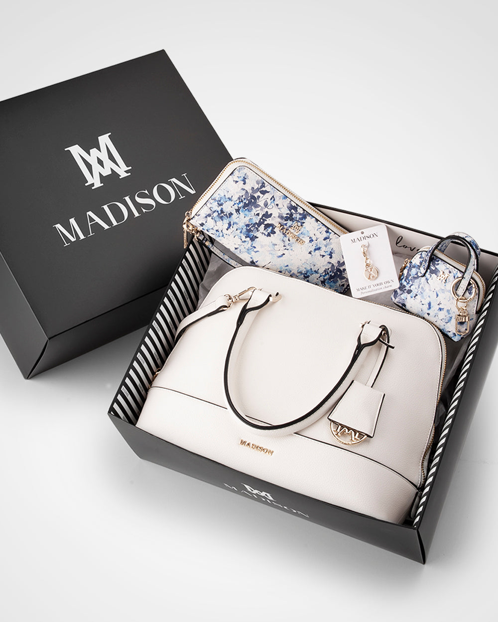 Handbag, Wallet, Coinpurse & Personalisation Charm Giftbox - Grace Dome Satchel & Mini Coinpurse-Handbags-PEROZ Accessories