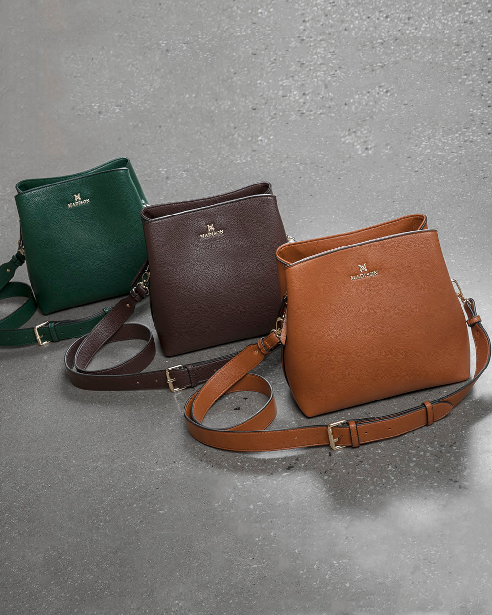 Joanie 3 Compartment Crossbody Bucket Bag-Crossbody Bags-PEROZ Accessories