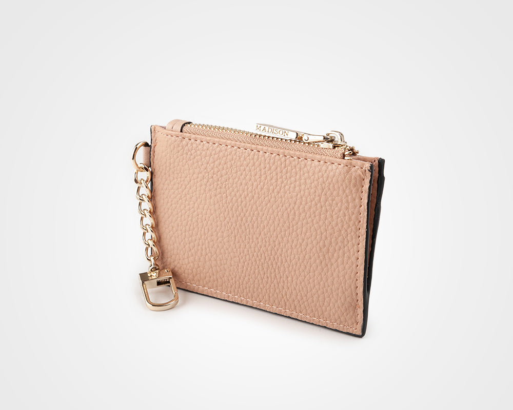 Hannah Zip Card Case With Chain Clip-Card Holders-PEROZ Accessories