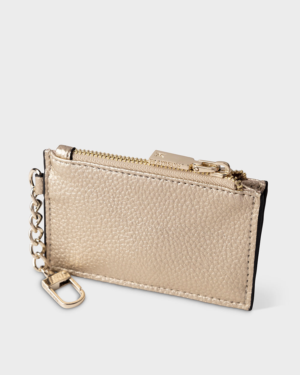 Hannah Zip Card Case With Chain Clip-Wallets-PEROZ Accessories