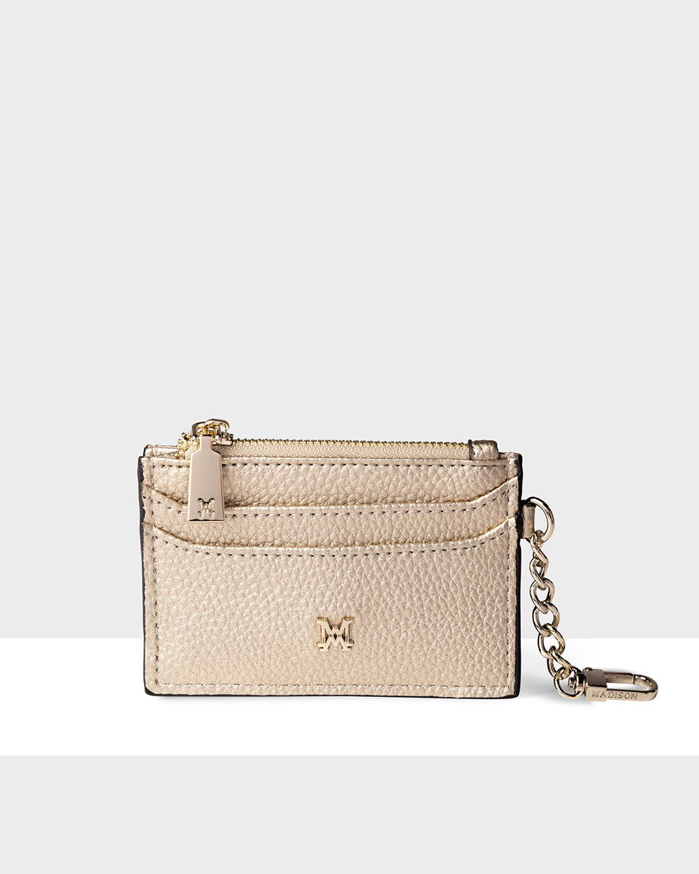 Hannah Zip Card Case With Chain Clip-Wallets-PEROZ Accessories