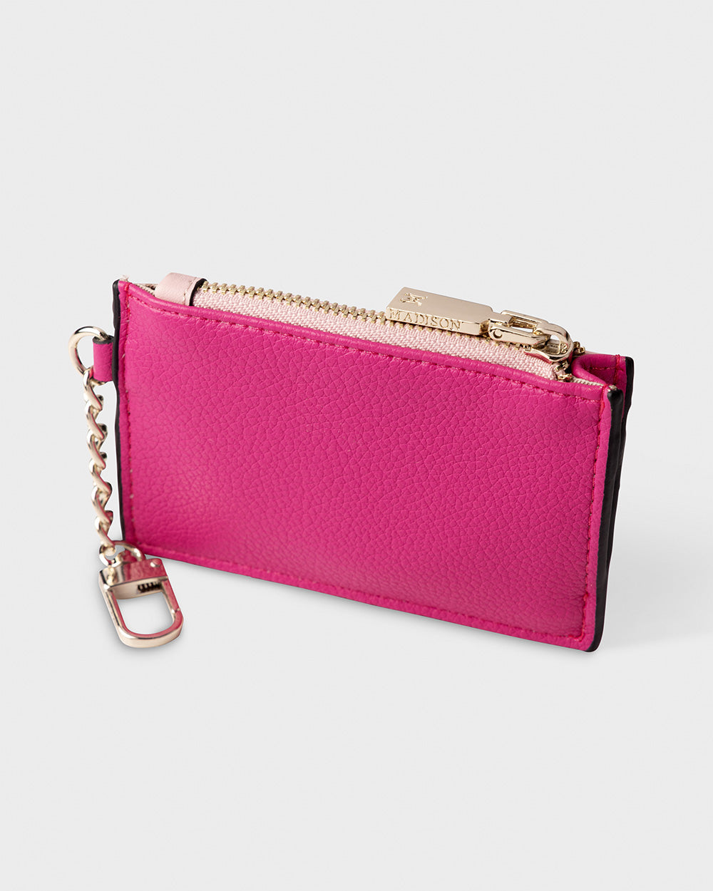 Hannah Zip Card Case With Chain Clip-Wallets-PEROZ Accessories