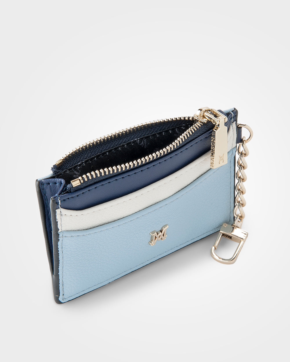 Hannah Zip Card Case With Chain Clip-Wallets-PEROZ Accessories