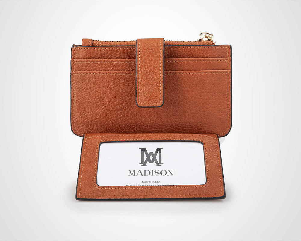 Vivienne Zip Purse With Card Holder Back-PEROZ Accessories