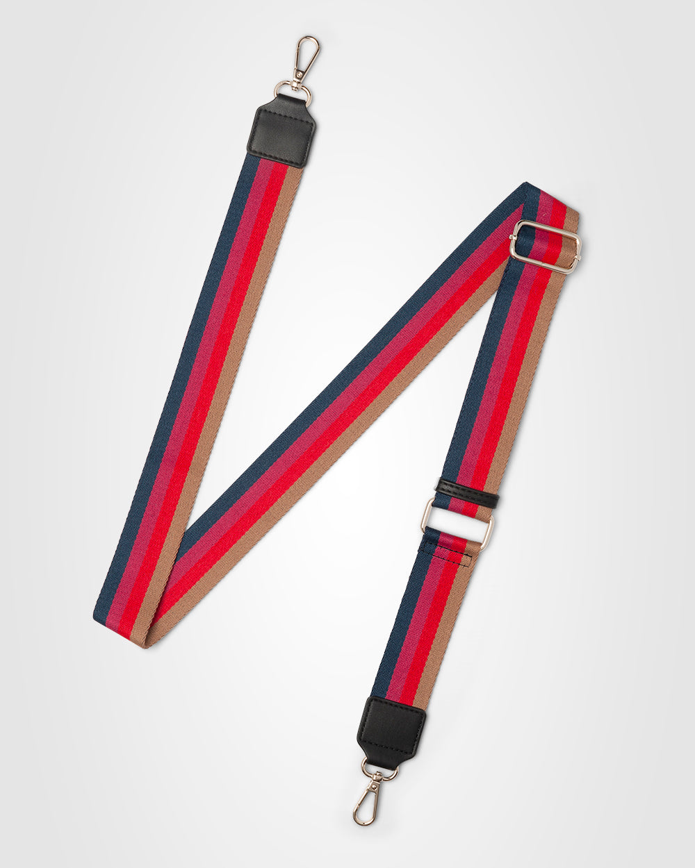 Simone Crescent Zip Top Small Crossbody Bag + Bright Stripe Bag Strap-Handbags-PEROZ Accessories