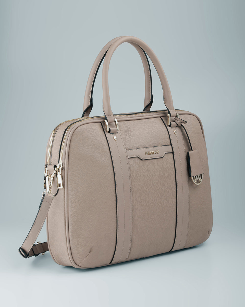 Trudi Double Zip Top Laptop Bag With Crossbody Strap-Laptop Bags-PEROZ Accessories