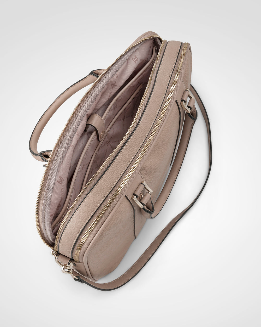 Trudi Double Zip Top Laptop Bag With Crossbody Strap-Laptop Bags-PEROZ Accessories