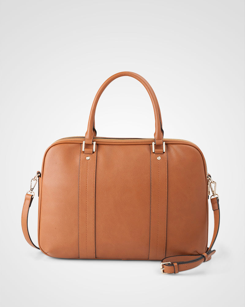 Trudi Double Zip Top Laptop Bag With Crossbody Strap-PEROZ Accessories