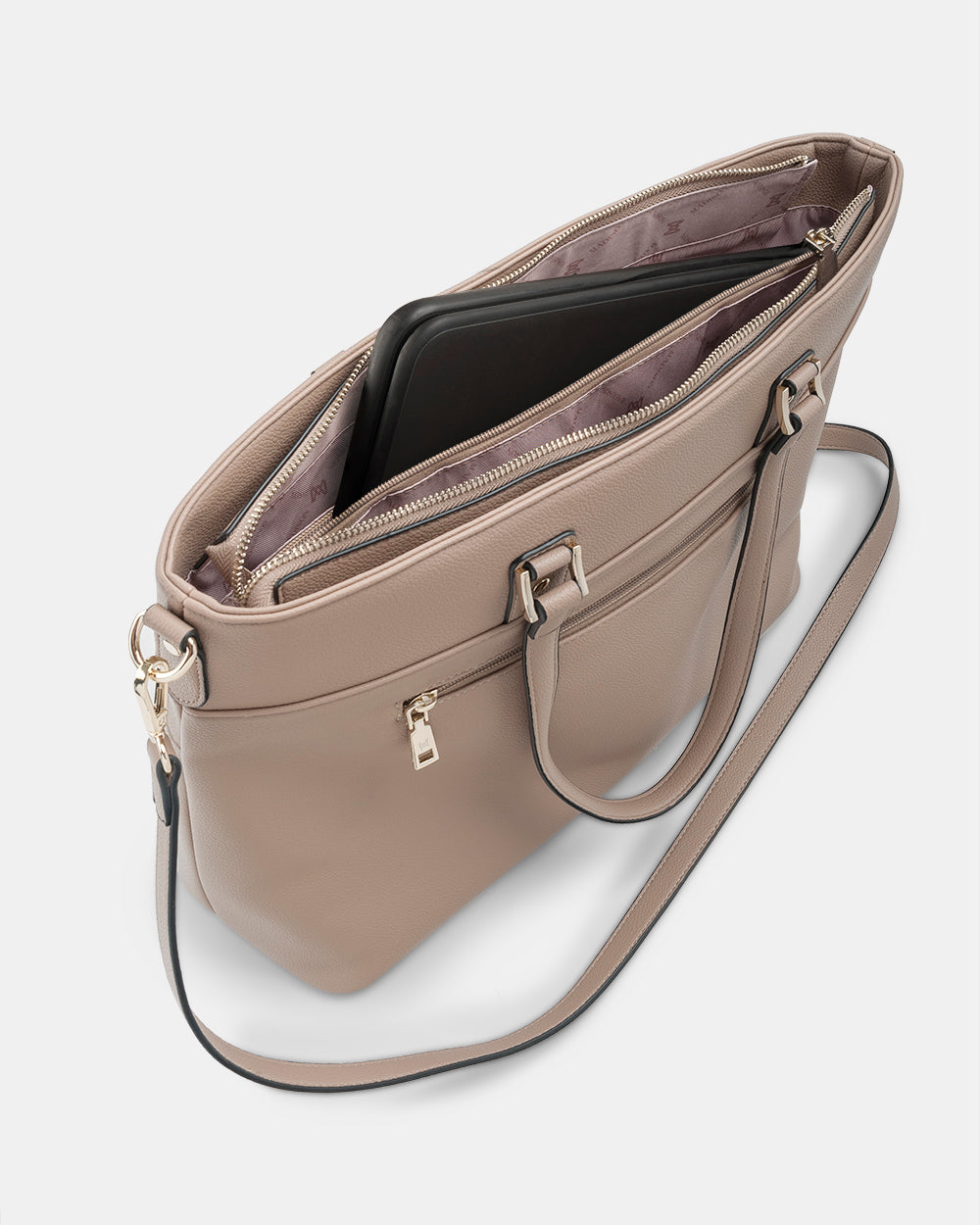 Trish Laptop Tote Work Bag With Crossbody Strap-Handbags-PEROZ Accessories