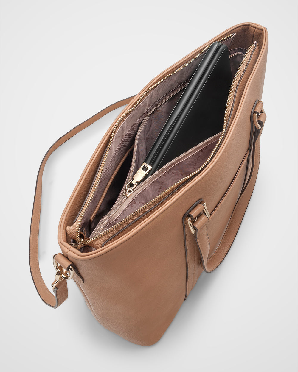 Tara Laptop Tote Work Bag + Monogram Bag Strap-Handbags-PEROZ Accessories