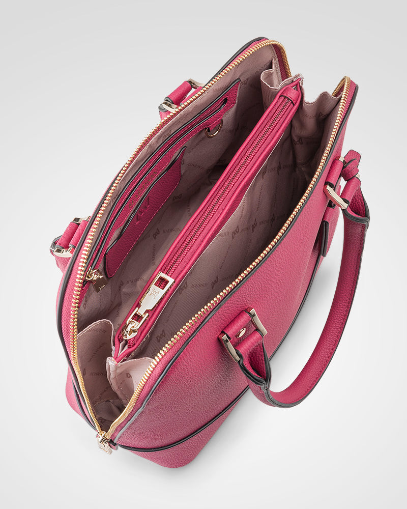 Grace Medium Dome Satchel Bag + Monogram Bag Strap-PEROZ Accessories