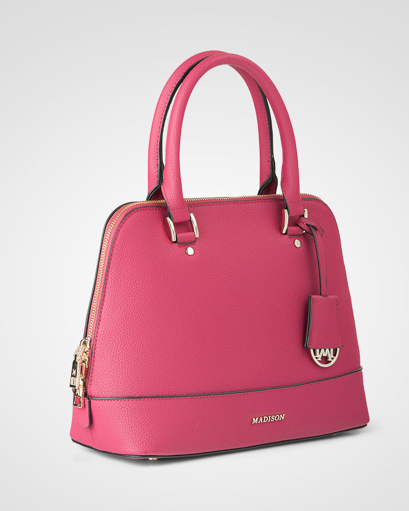 Grace Medium Dome Satchel Bag + Monogram Bag Strap-PEROZ Accessories