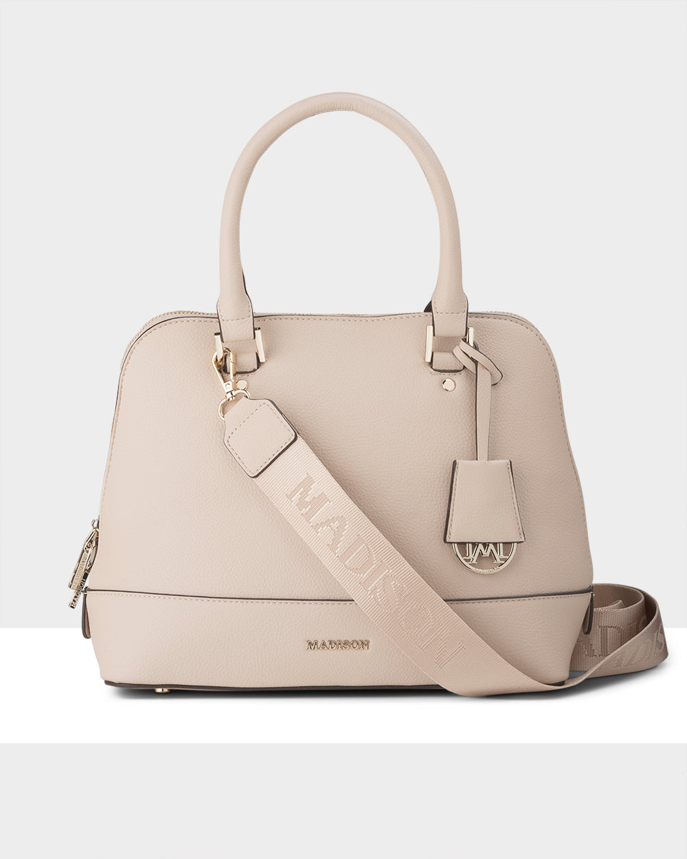 Grace Medium Dome Satchel Bag + Monogram Bag Strap-Satchel Bags-PEROZ Accessories
