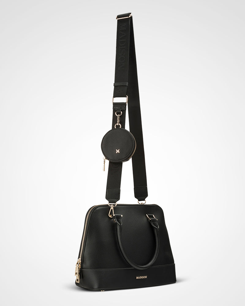 Grace Medium Dome Satchel Bag + Utility Bag Strap-Satchel Bags-PEROZ Accessories