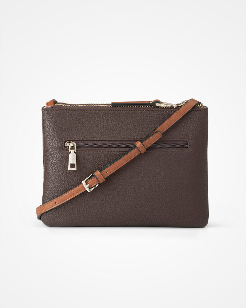 Charlotte Double Zip Crossbody Bag-PEROZ Accessories