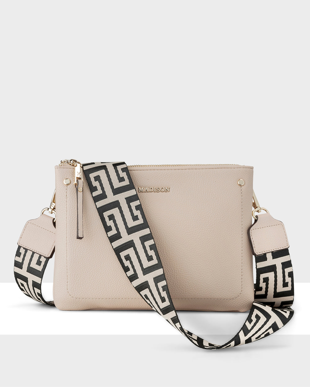 Charlotte Double Zip Crossbody Bag + Graphic Bag Strap-PEROZ Accessories