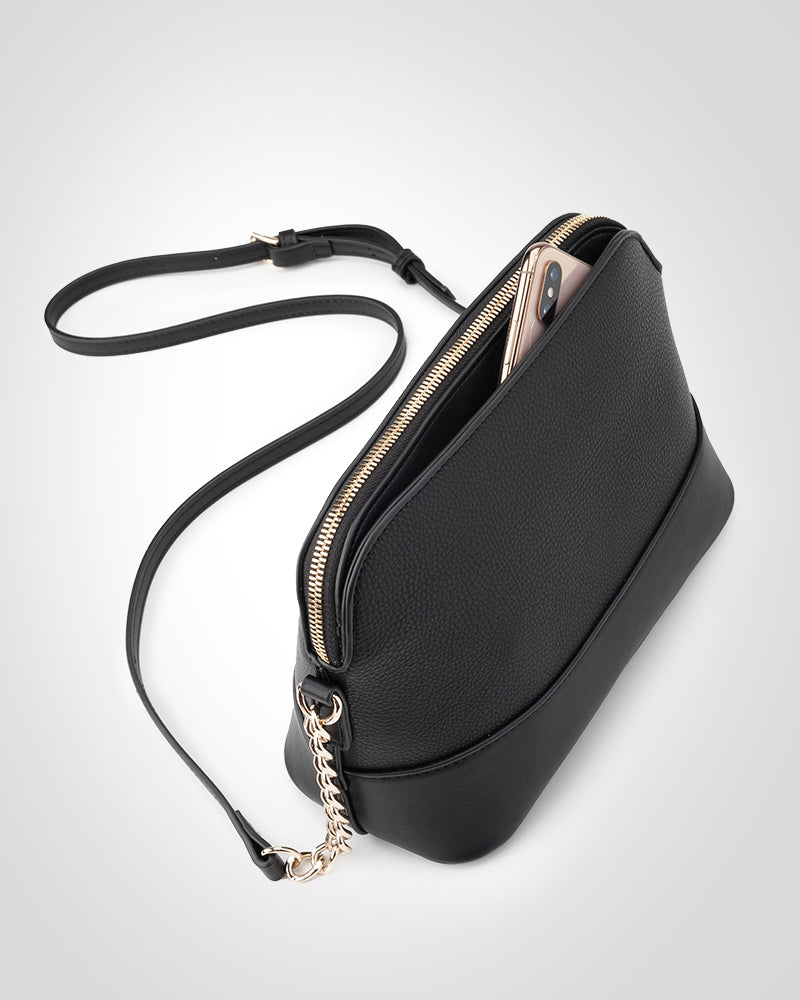 Salli Curve Zip Top Crossbody Bag-PEROZ Accessories