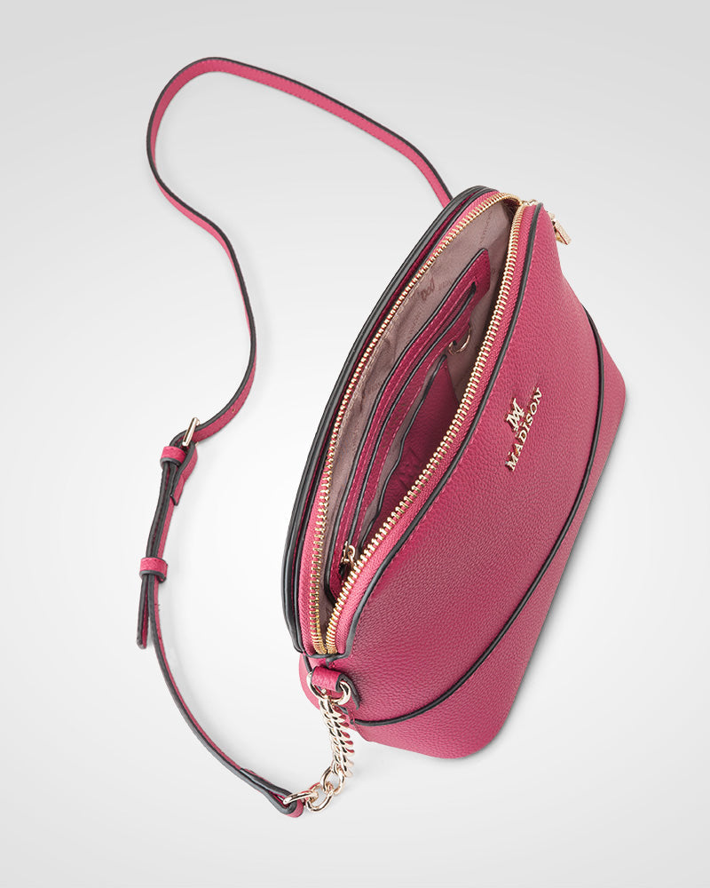 Salli Curve Zip Top Crossbody Bag-PEROZ Accessories