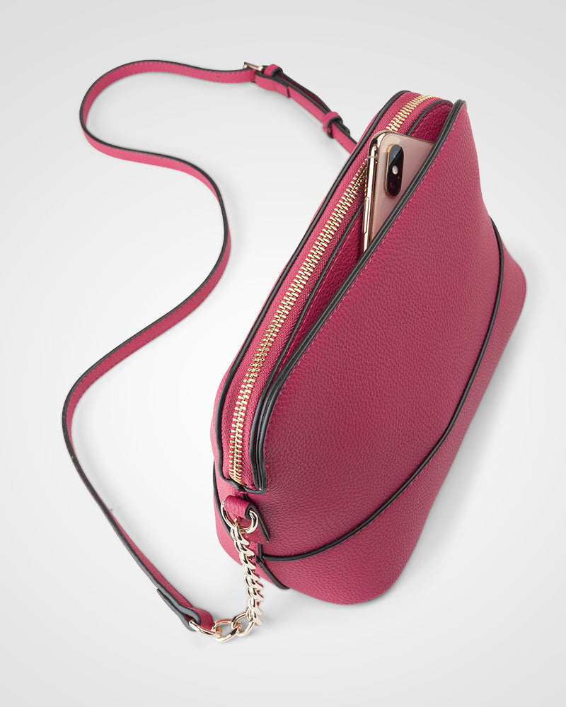 Salli Curve Zip Top Crossbody Bag-PEROZ Accessories