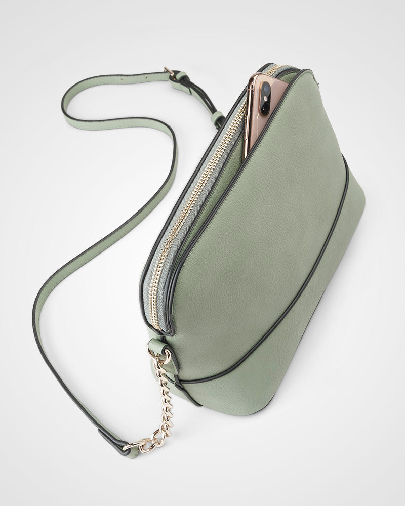 Salli Curve Zip Top Crossbody Bag-PEROZ Accessories