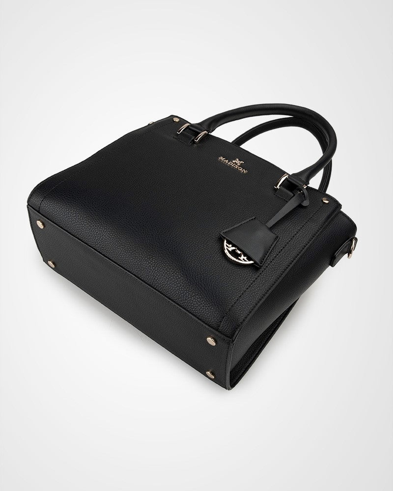 Angie Medium 3 Compartment Satchel Bag + Monogram Bag Strap-PEROZ Accessories