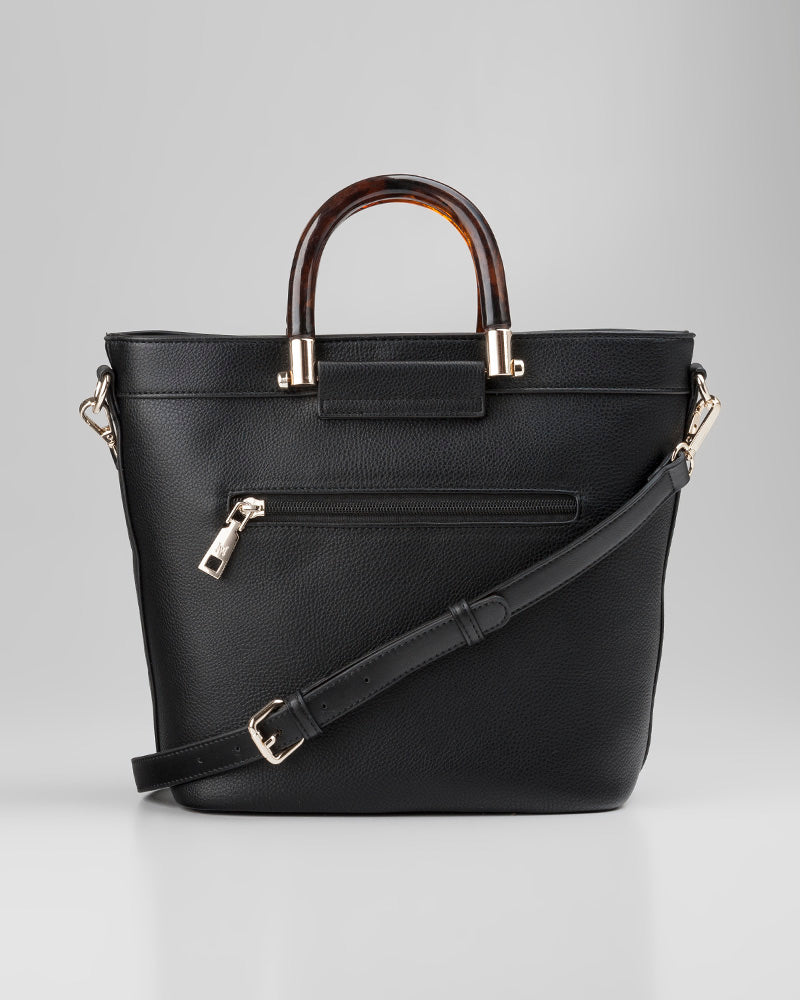 Lucinda Weave Bucket Crossbody Bag With Tortoise-Shell-Resin Handle-PEROZ Accessories