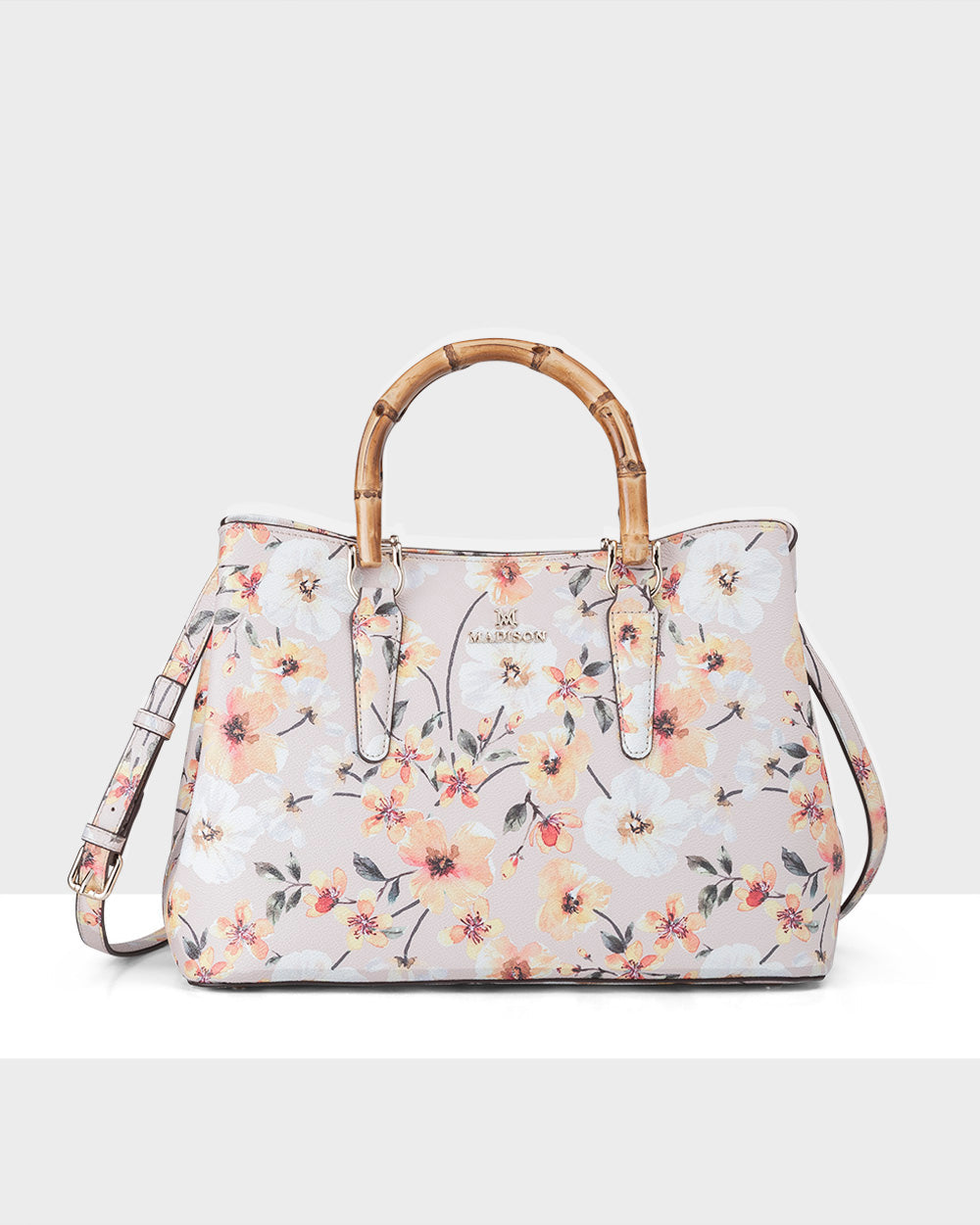 Eve Zip Top Satchel Bag With Bamboo Handle-PEROZ Accessories