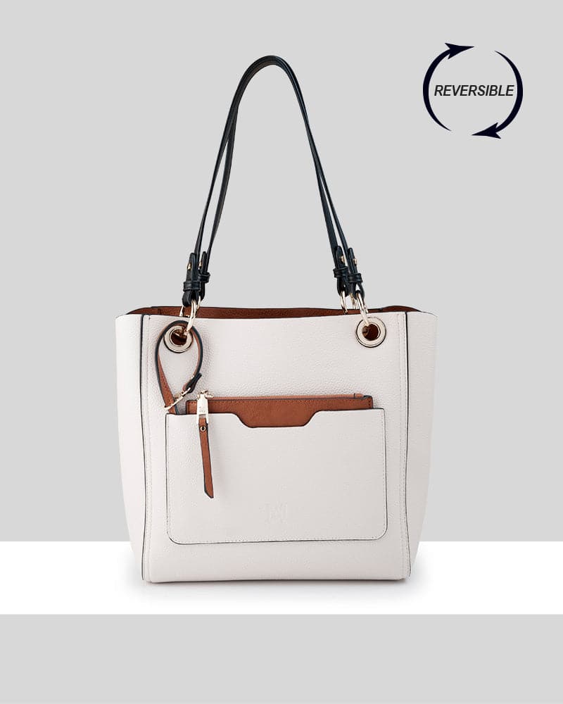 4 in 1 Reversible Tote, Crossbody Bag & Zip Purse-Handbags-PEROZ Accessories