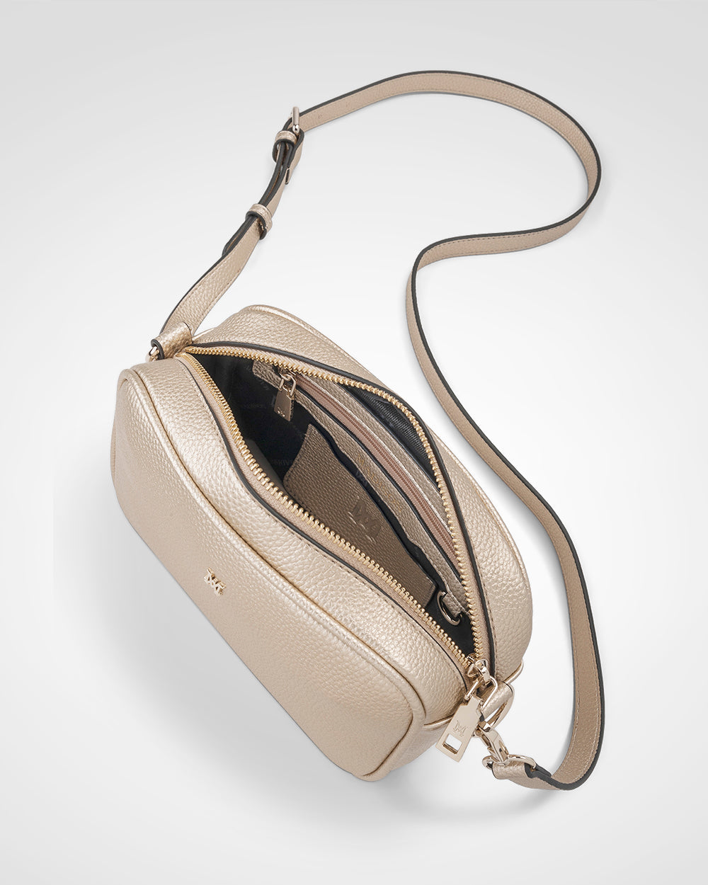 Monica Camera Crossbody Bag + Metallic Stripe Bag Strap-Handbags-PEROZ Accessories