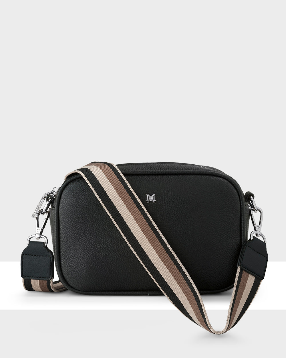 Monica Camera Crossbody Bag + Stripe Bag Strap-Handbags-PEROZ Accessories