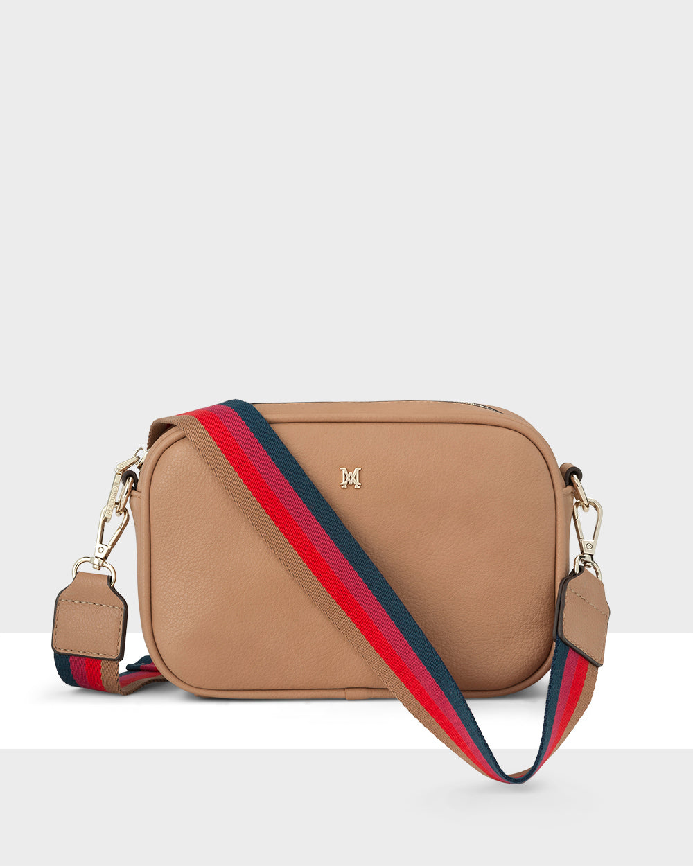 Monica Camera Crossbody Bag + Bright Stripe Bag Strap-Handbags-PEROZ Accessories