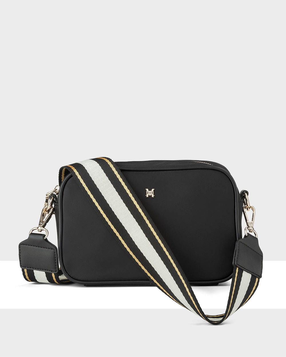 Monica Camera Crossbody Bag + Metallic Stripe Bag Strap-Handbags-PEROZ Accessories