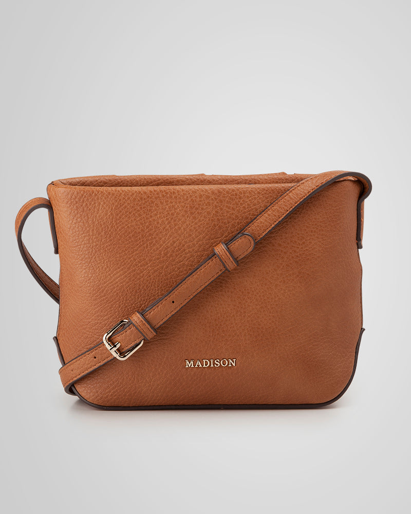 Gillian Weave Front Zip Top Crossbody Bag-PEROZ Accessories