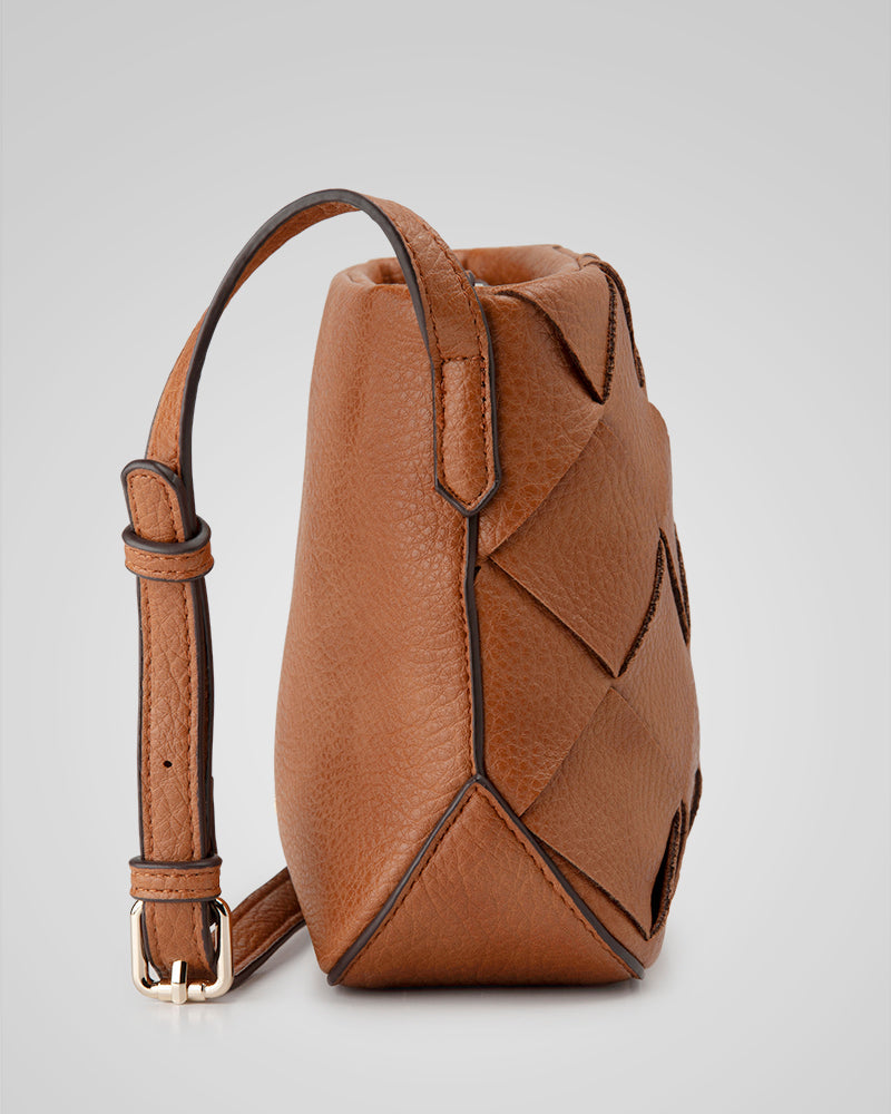 Gillian Weave Front Zip Top Crossbody Bag-PEROZ Accessories