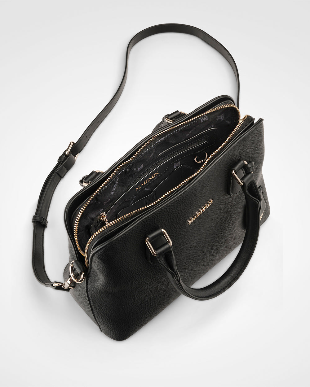 Tilli 3 Compartment Curve Top Satchel Bag + Zebra Pattern Strap-PEROZ Accessories