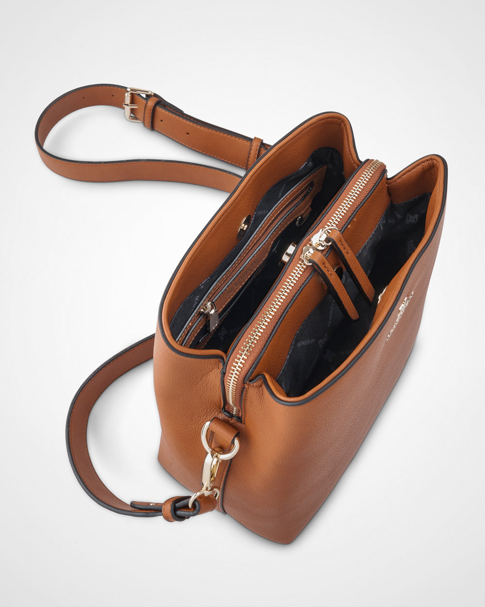 Joanie 3 Compartment Crossbody Bucket Bag + Plait Strap-PEROZ Accessories