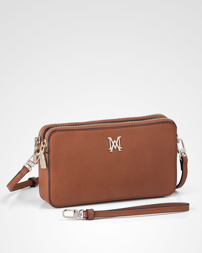 Zoe Slim Double Zip Camera Bag With Detachable Wrist Strap-PEROZ Accessories