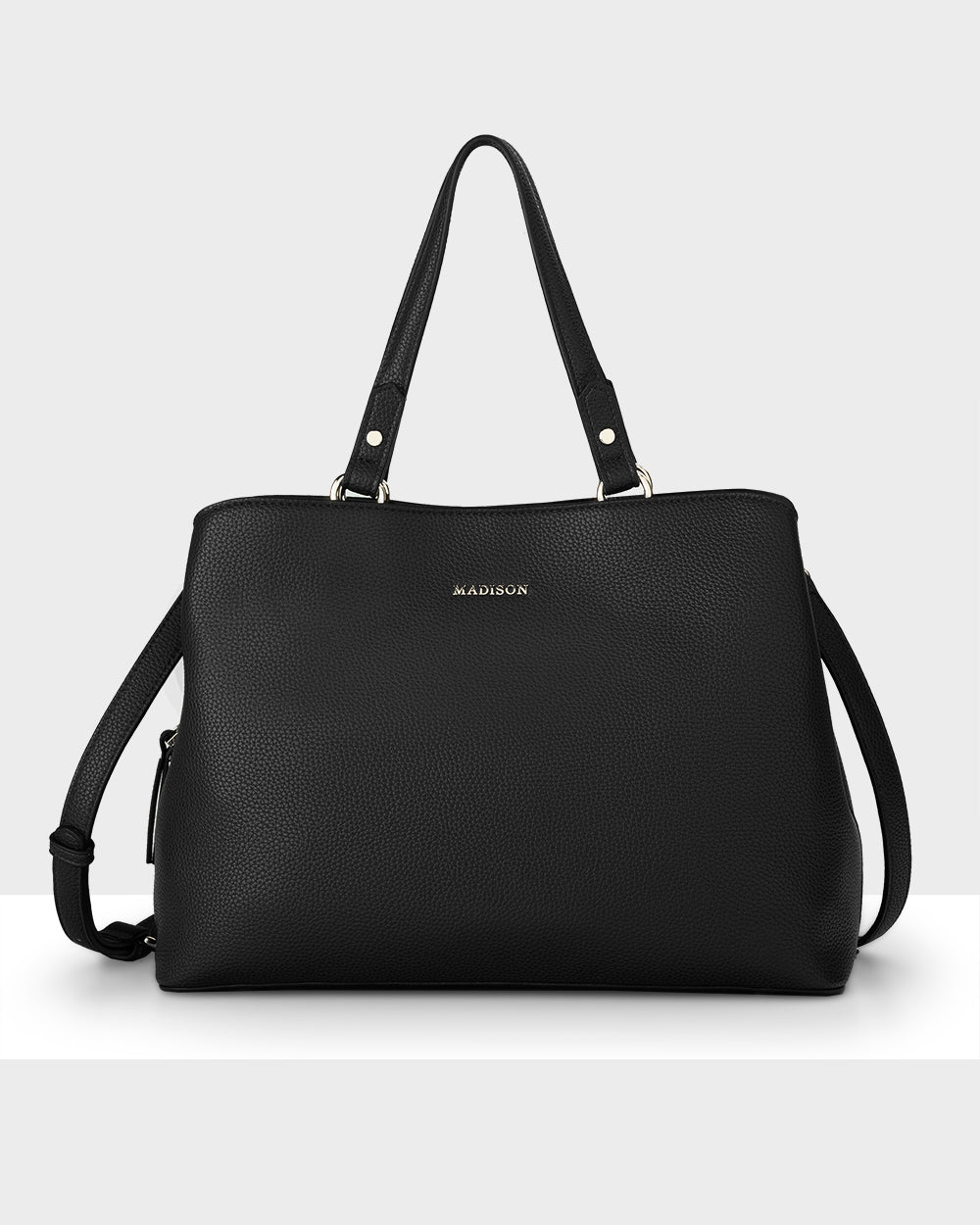 Katherine Medium Satchel With 3 Compartments & Crossbody Strap-Handbags-PEROZ Accessories