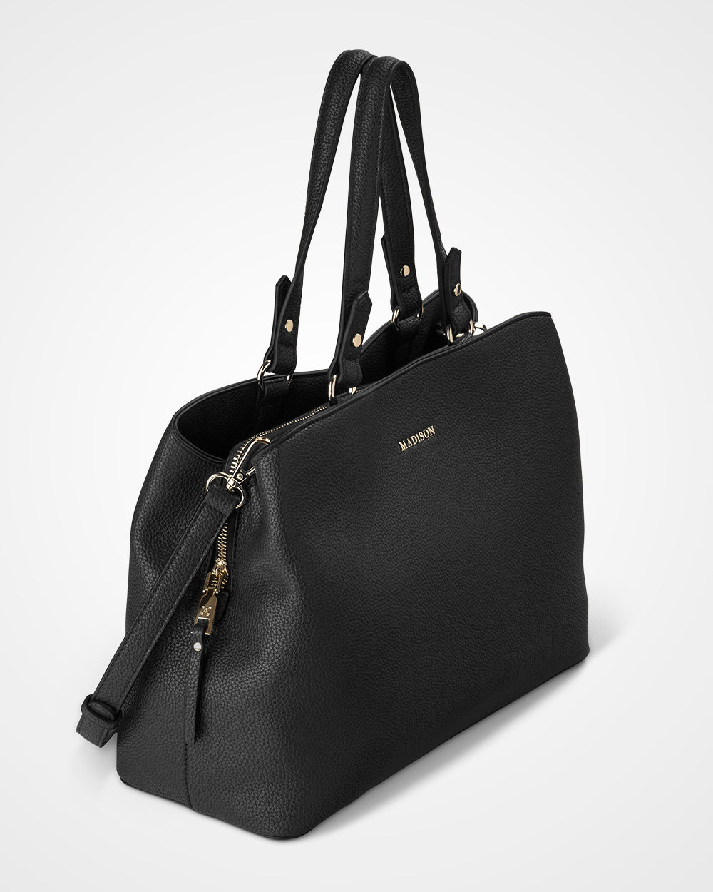 Katherine Medium Satchel With 3 Compartments & Crossbody Strap-Handbags-PEROZ Accessories