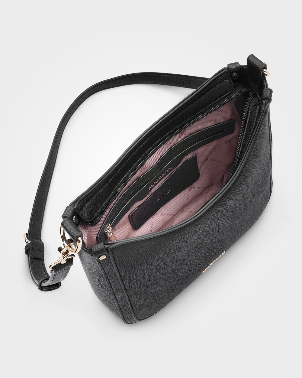 Tina Medium Zip Top Convertible Sling Bag With Matching & Webbing Crossbody Straps-Handbags-PEROZ Accessories