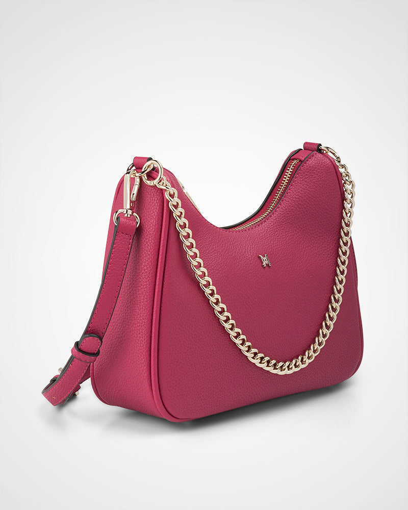 Olivia Crescent Hobo Crossbody With Chain Strap-PEROZ Accessories