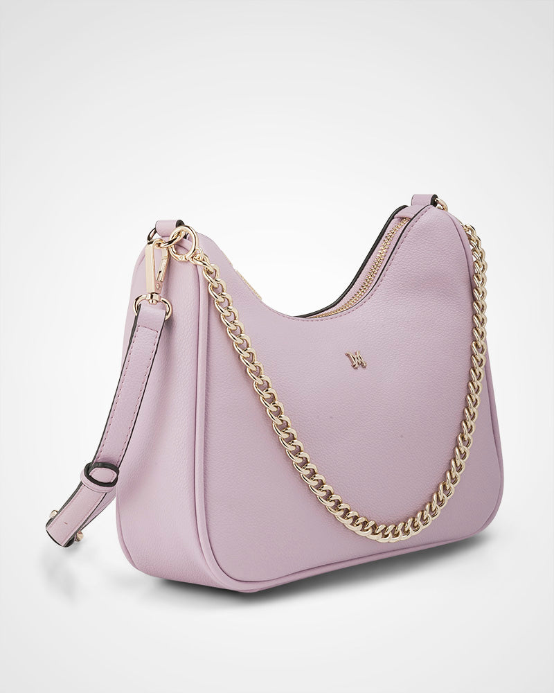 Olivia Crescent Hobo Crossbody With Chain Strap-Handbags-PEROZ Accessories