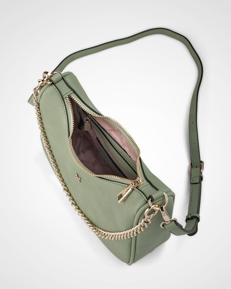 Olivia Crescent Hobo Crossbody With Chain Strap-Handbags-PEROZ Accessories