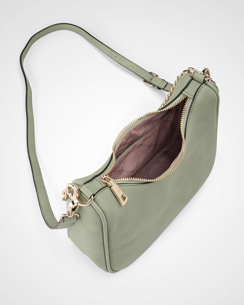 Olivia Crescent Hobo Crossbody With Chain Strap-Handbags-PEROZ Accessories
