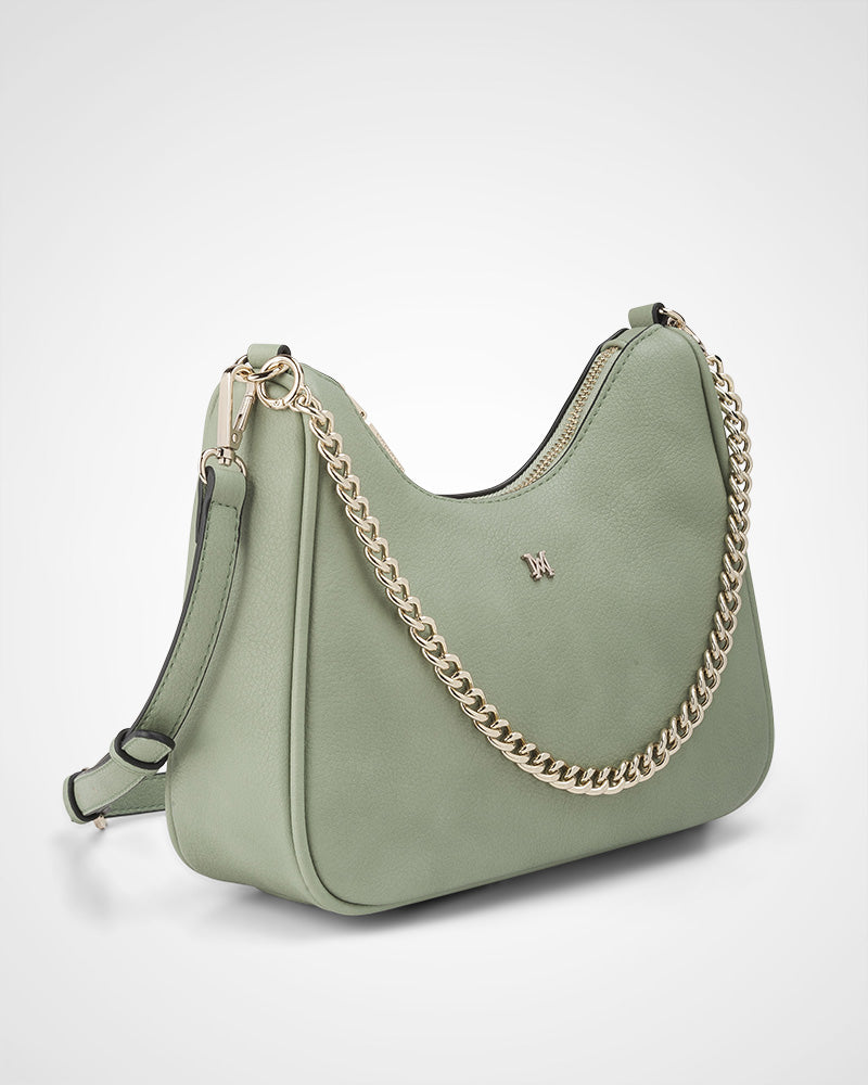 Olivia Crescent Hobo Crossbody With Chain Strap-Handbags-PEROZ Accessories