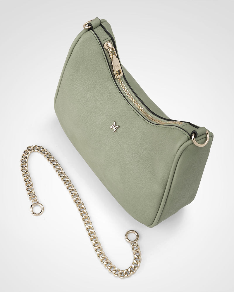 Olivia Crescent Hobo Crossbody With Chain Strap-Handbags-PEROZ Accessories