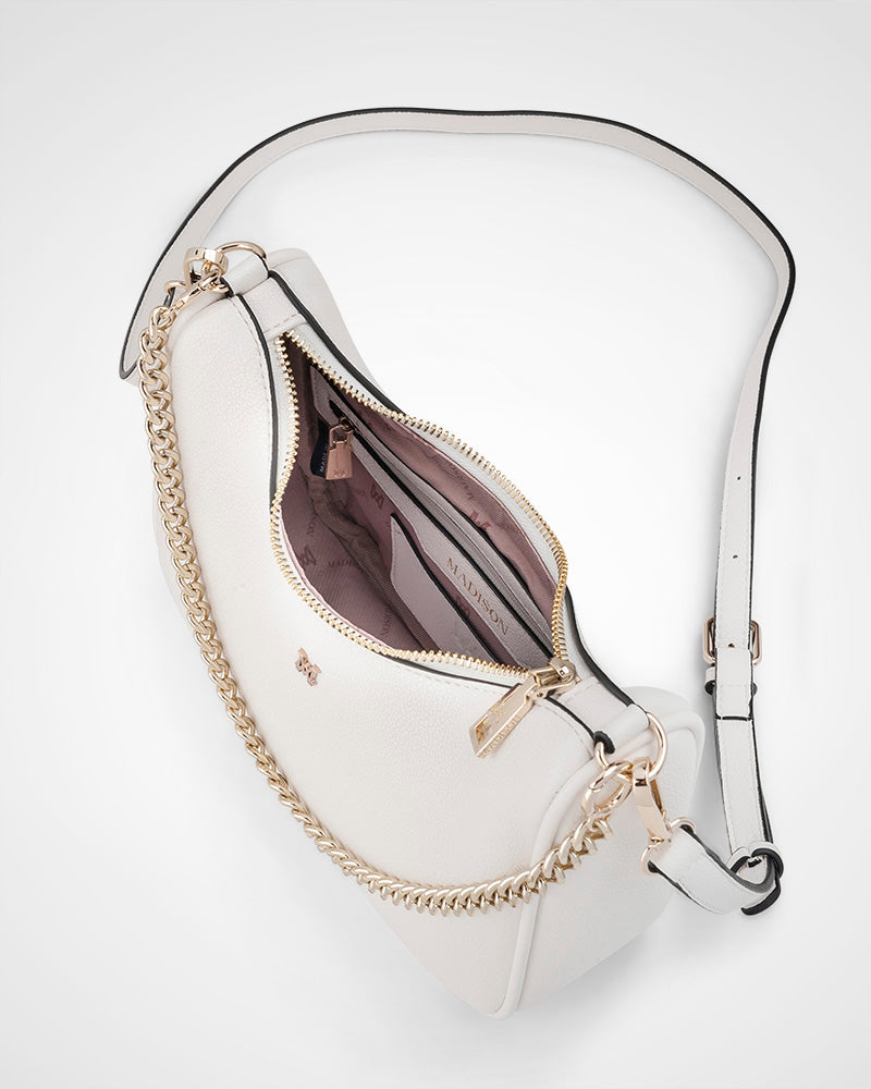 Olivia Crescent Hobo Crossbody With Chain Strap-PEROZ Accessories