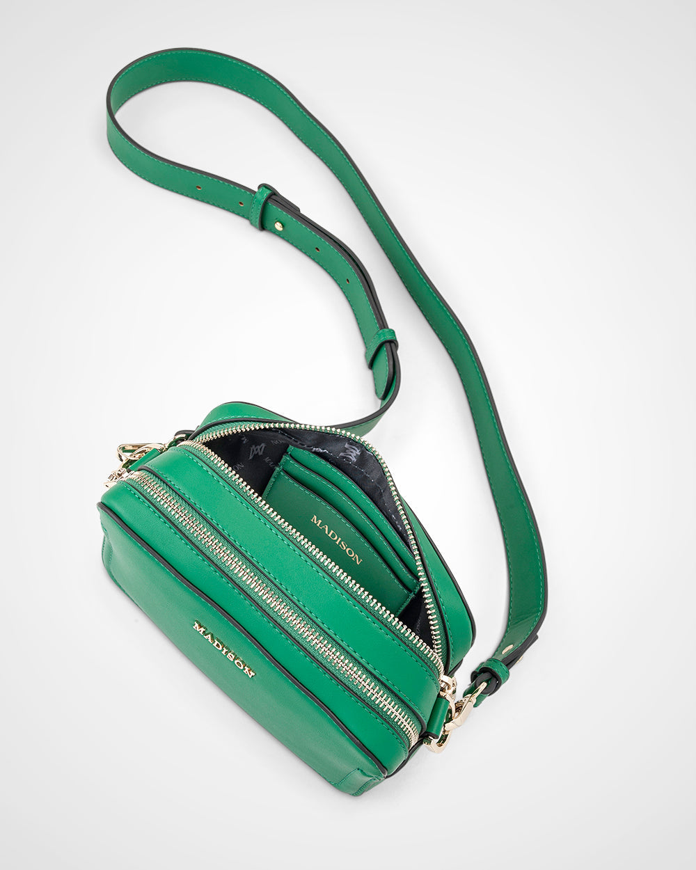 Maddie Double Zip Camera Crossbody Bag + Monogram Bag Strap-Handbags-PEROZ Accessories